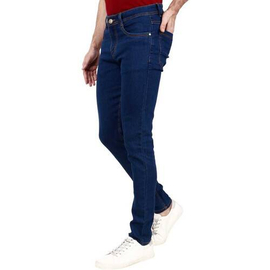 NZ-13033 Slim-fit Stretchable Denim Jeans Pant For Men - Deep Blue, 4 image