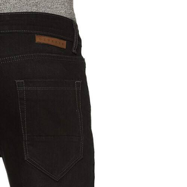 NZ-13063 Slim-fit Stretchable Denim Jeans Pant For Men - Deep Black, 4 image