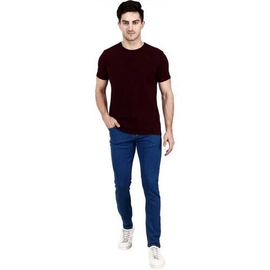 NZ-13032 Slim-fit Stretchable Denim Jeans Pant For Men - Deep Blue, 5 image