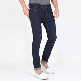 NZ-13065 Slim-fit Stretchable Denim Jeans Pant For Men - Dark Blue, 4 image
