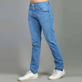 NZ-13005 Slim-fit Stretchable Denim Jeans Pant For Men - Dark Blue, 2 image
