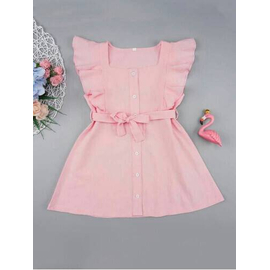 Beautiful Pink Frock For Girls, Baby Dress Size: 0-3 years