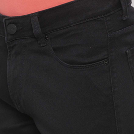 NZ-13029 Slim-fit Stretchable Denim Jeans Pant For Men - Deep Black, 5 image