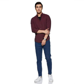 NZ-13045 Slim-fit Stretchable Denim Jeans Pant For Men - Dark Blue, 6 image