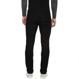 NZ-13017 Slim-fit Stretchable Denim Jeans Pant For Men - Deep Black, 3 image
