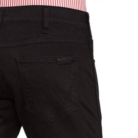 NZ-13080 Slim-fit Stretchable Denim Jeans Pant For Men - Deep Black, 5 image