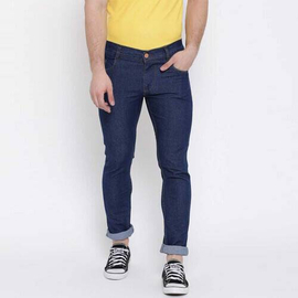 NZ-13015 Slim-fit Stretchable Denim Jeans Pant For Men - Deep Black, 3 image
