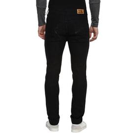 NZ-13078 Slim-fit Stretchable Denim Jeans Pant For Men - Deep Black, 4 image