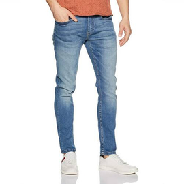 NZ-13043 Slim-fit Stretchable Denim Jeans Pant For Men - Light Blue