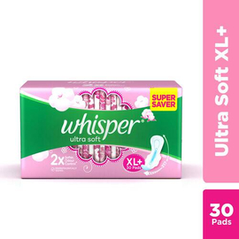 Whisper Ultra Softs Air Fresh Sanitary Pads for Women, XL+ 30 Napkins