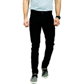NZ-13021 Slim-fit Stretchable Denim Jeans Pant For Men - Deep Black