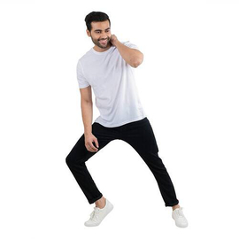 NZ-13040 Slim-fit Stretchable Denim Jeans Pant For Men - Deep Black, 4 image