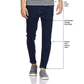 NZ-13044 Slim-fit Stretchable Denim Jeans Pant For Men - Dark Blue, 5 image