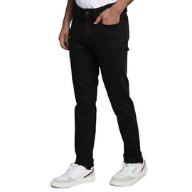NZ-13072 Slim-fit Stretchable Denim Jeans Pant For Men - Deep Black, 3 image