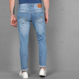 NZ-13035Slim-fit Stretchable Denim Jeans Pant For Men - Light Blue, 2 image