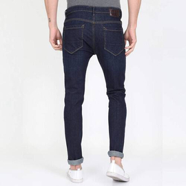 NZ-13065 Slim-fit Stretchable Denim Jeans Pant For Men - Dark Blue, 3 image