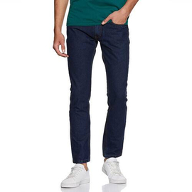 NZ-13050 Slim-fit Stretchable Denim Jeans Pant For Men - Dark Blue