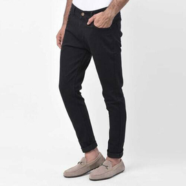 NZ-13026Slim-fit Stretchable Denim Jeans Pant For Men - Deep Black, 3 image