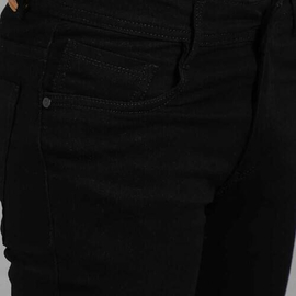 NZ-13038 Slim-fit Stretchable Denim Jeans Pant For Men - Deep Black, 5 image