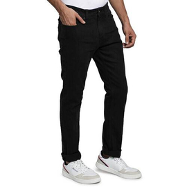 NZ-13072 Slim-fit Stretchable Denim Jeans Pant For Men - Deep Black, 4 image