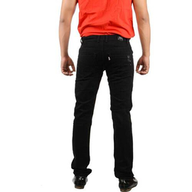 NZ-13022 Slim-fit Stretchable Denim Jeans Pant For Men - Deep Black, 2 image