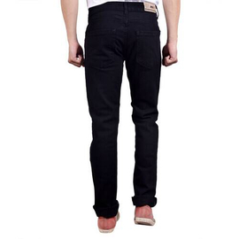 NZ-13076Slim-fit Stretchable Denim Jeans Pant For Men - Deep Black, 2 image
