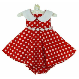 Red Beautiful Frock For Girls, Baby Dress Size: 0-3 years