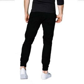 NZ-13025 Slim-fit Stretchable Denim Jeans Pant For Men - Deep Black, 3 image