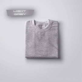 Solid Round Neck Grey Color T-Shirt For Men