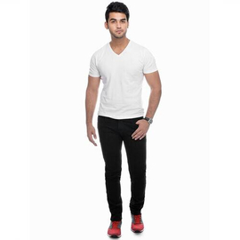 NZ-13062 Slim-fit Stretchable Denim Jeans Pant For Men - Deep Black, 3 image