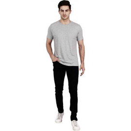 NZ-13031 Slim-fit Stretchable Denim Jeans Pant For Men - Deep Black, 5 image