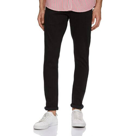 NZ-13080 Slim-fit Stretchable Denim Jeans Pant For Men - Deep Black