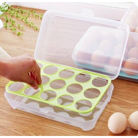15 Eggs Tray Holder & 1 Pcs Egg Holder Fridge Egg Storage Containers