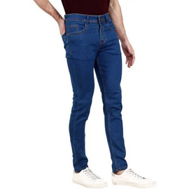 NZ-13032 Slim-fit Stretchable Denim Jeans Pant For Men - Deep Blue, 3 image