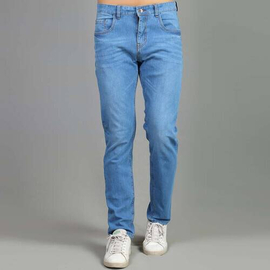 NZ-13005 Slim-fit Stretchable Denim Jeans Pant For Men - Dark Blue
