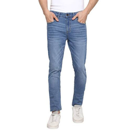 NZ-13073Slim-fit Stretchable Denim Jeans Pant For Men - Light Blue