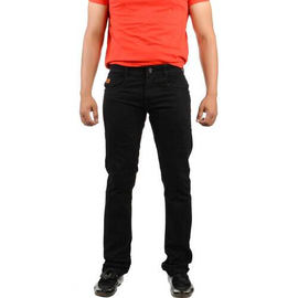 NZ-13022 Slim-fit Stretchable Denim Jeans Pant For Men - Deep Black