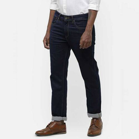 NZ-13019 Slim-fit Stretchable Denim Jeans Pant For Men - Deep Black, 2 image