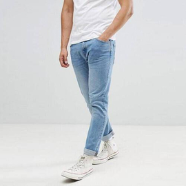 NZ-13011 Slim-fit Stretchable Denim Jeans Pant For Men - Deep Black