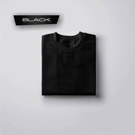 Solid Round Neck Black Color T-Shirt For Men
