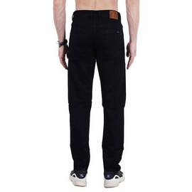 NZ-13069 Slim-fit Stretchable Denim Jeans Pant For Men - Deep Black, 4 image