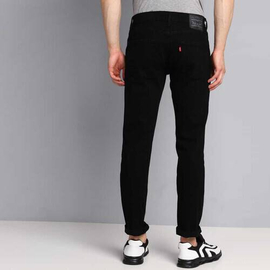 NZ-13037 Slim-fit Stretchable Denim Jeans Pant For Men - Deep Black, 3 image
