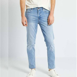 NZ-13091 Slim-fit Stretchable Denim Jeans Pant For Men - Light Blue