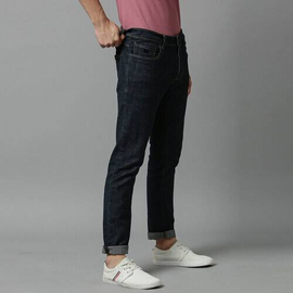 NZ-13089 Slim-fit Stretchable Denim Jeans Pant For Men - Deep Black, 3 image