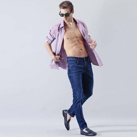 NZ-13088 Slim-fit Stretchable Denim Jeans Pant For Men - Deep Blue, 6 image