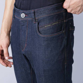 NZ-13087 Slim-fit Stretchable Denim Jeans Pant For Men - Dark Blue, 4 image