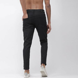 NZ-13099 Slim-fit Stretchable Denim Jeans Pant For Men - Deep Black, 3 image