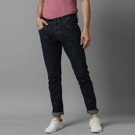 NZ-13089 Slim-fit Stretchable Denim Jeans Pant For Men - Deep Black