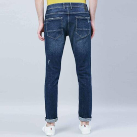 NZ-13085 Slim-fit Stretchable Denim Jeans Pant For Men - Deep Blue, 2 image