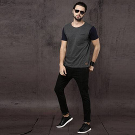 NZ-13100 Slim-fit Stretchable Denim Jeans Pant For Men - Deep Black, 4 image